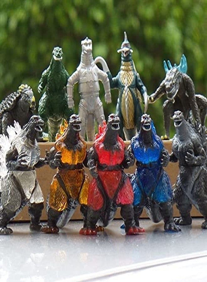 De-Lite™ Action Figures Soft Touch Vinyl Plastic Collectible Model Toys… (God-Zilla 10 Pieces Set, Multicolour, 3-7cm) - Image 3